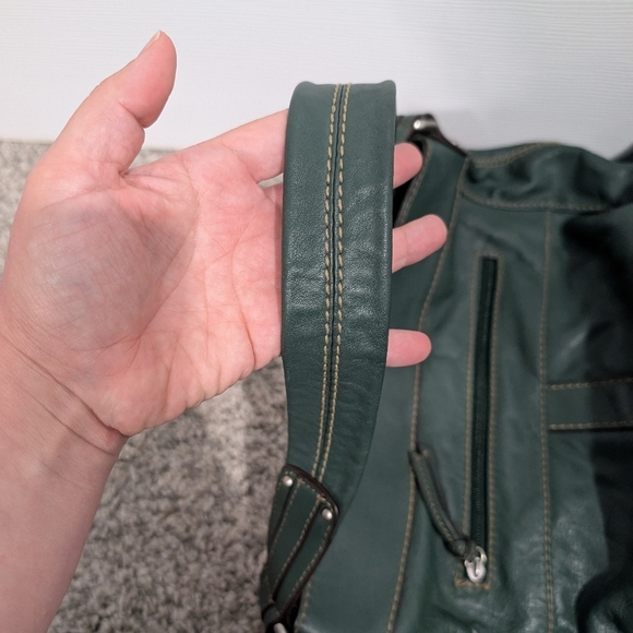 Tignanello Dark Green Leather Shoulder/Hobo Bag - Picture 13 of 14